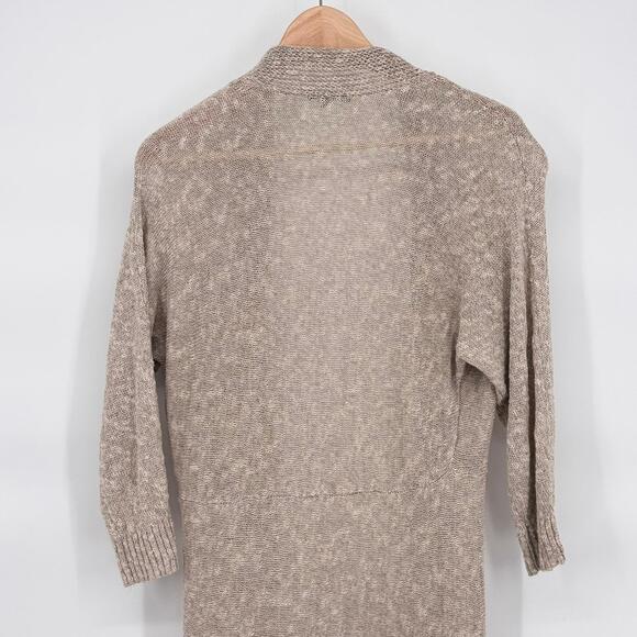 Eileen Fisher Minimalist Linen Beige Sweater Cardigan L Cottagecore Scandistyle - Picture 4 of 9